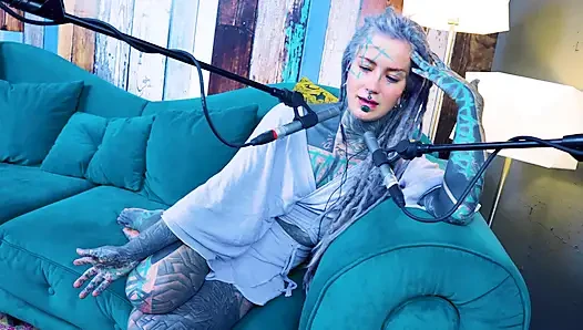I talk about S - Shame - ASMR podcast SFW talking goth skinny girl dreadlocks tattoo model inked girl