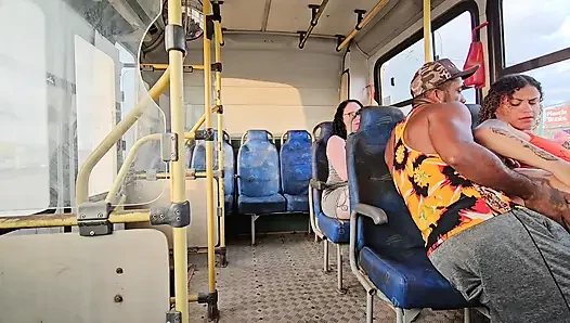 A SHAMELESS COUPLE RIDING IN PUBLIC TRANSPORT AND BACKSEAT PASSENGER FILMING EVERYTHING