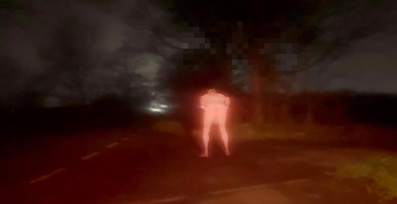 Wanking naked in public