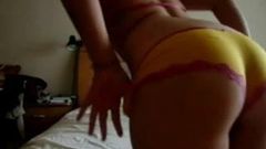 Nice booty girl fingering pussy from the back