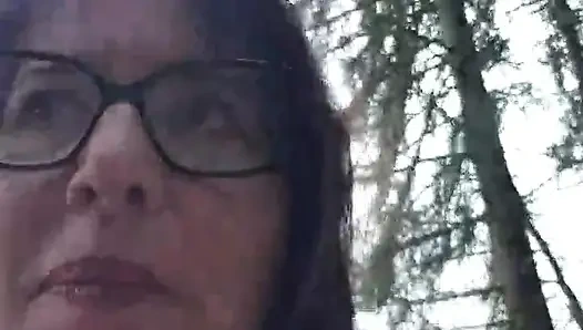 Julie pulls naked on the side of the road and splashes