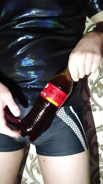 Ballbusting With Cola Bottle