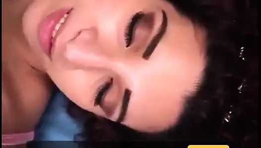 Brunette with small tits sucks a hard cock at home