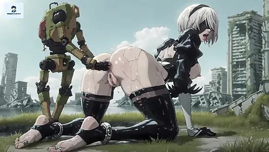 2B NieR Automaten anime hentai anal mecha sex strümpfe