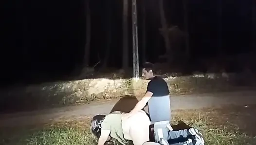 Outdoor sex with a mature