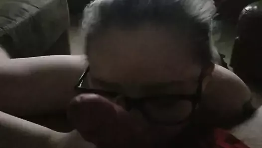 Sucking her daddy's cock
