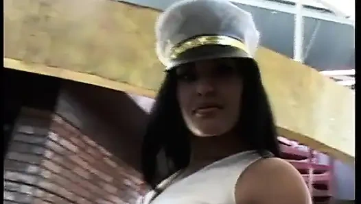 Two Big Hard Cock for a Sexy Brunette Slut