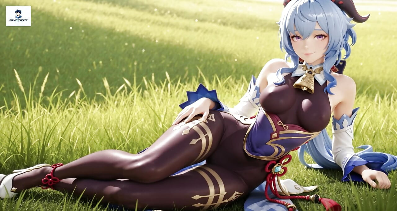 Genshin Impact Ganyu animado anal trabajando con el pie titjob crampie