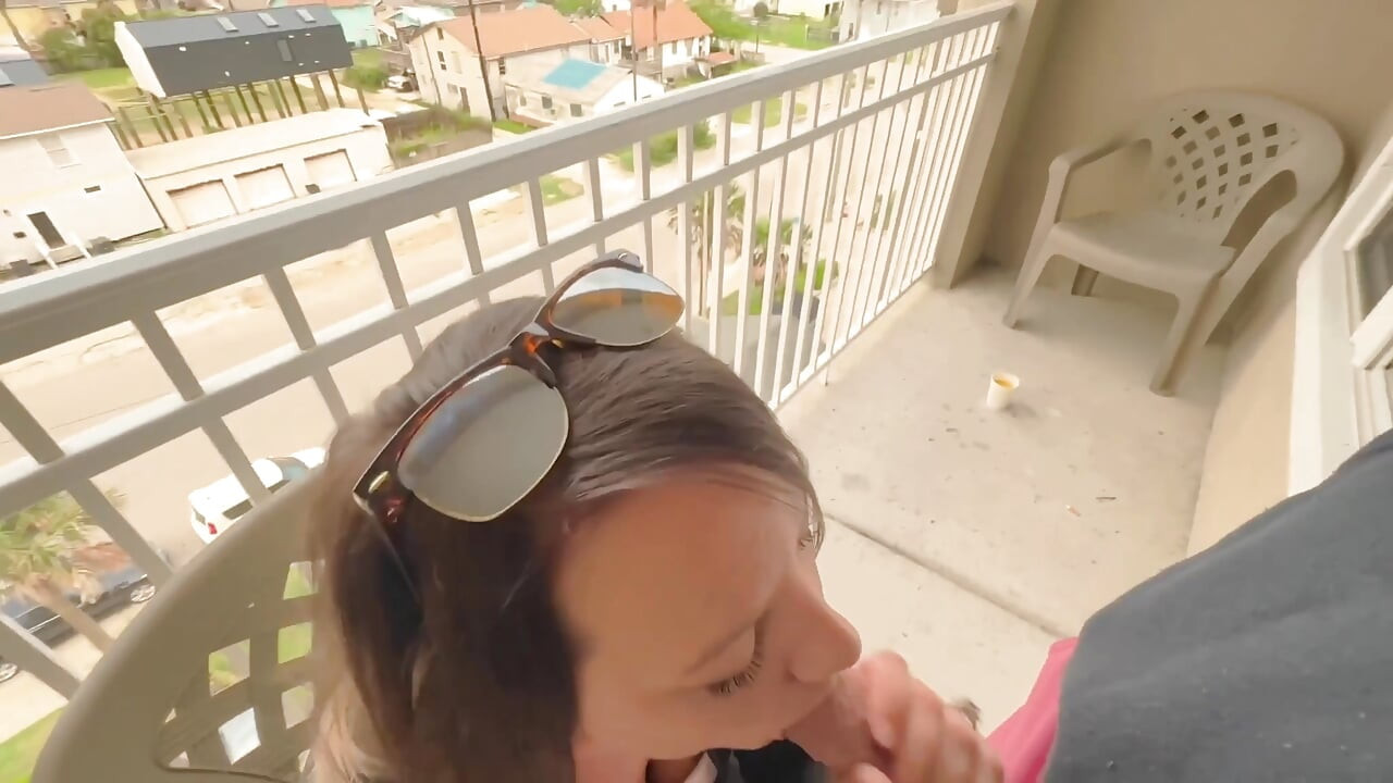 Busy Roadside Sex and Hotel Balcony Blowjob
