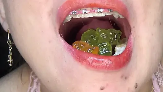Swallowing Large Gummy Bears, Putting Them in the Vagina
