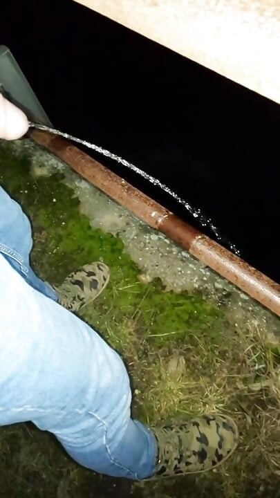 Twink Piss Then Cum Then Piss Again From a Bridge