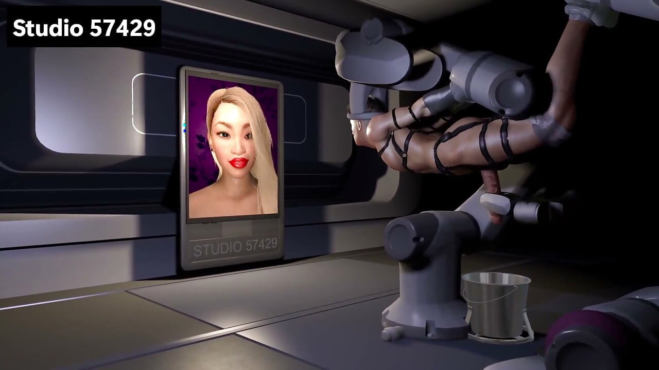 Cumming admirando el cuerpo femenino, máquina de bdsm