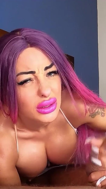 Spectacular moment from "German Purble Hair Big Tits Girl Cathy B give intense Amateur Handjob"