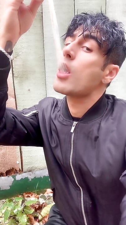Straight Friend Left His Used Condom in Garden House so I Had His Cum, Put Condom on and Jerk off