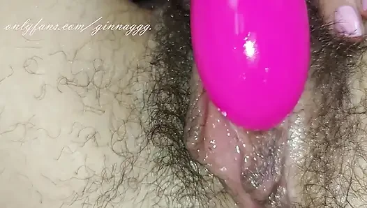 Wet Hairy Pussy Masturbating with Vibrator Close up Amateur Russian Model MILF Ginnagg