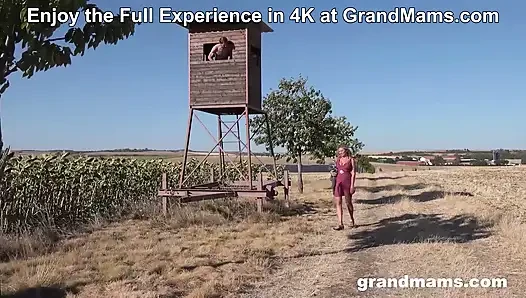 Sneaking Up on Horny Granny at GrandMams