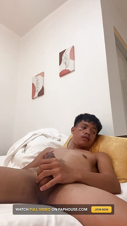 Filipino Twink Gets Hard, Jerking off to Explosive Cumshot