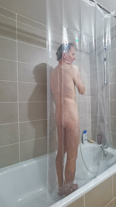 I'm taking a shower in front of you with only a transparent shower curtain for protection.