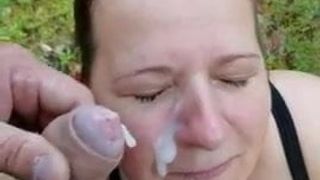 Facial in forest