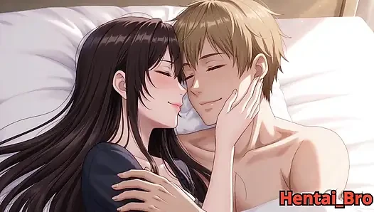 Pasangan berambut perak yang sensual - gairah kamar tidur intim