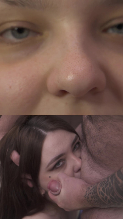 SH Blowjob, super close-up, cum in mouth