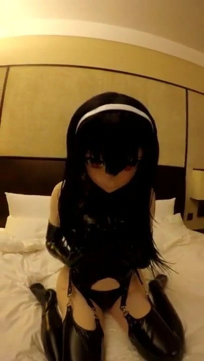 kigurumi pvc suit masturbating