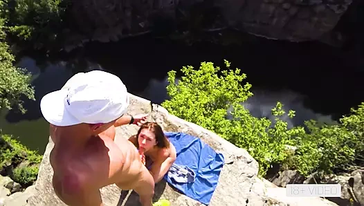 WILD PUBLIC FUCKING ON A HIGH CLIFF IN CANYON. MIA BANDINI