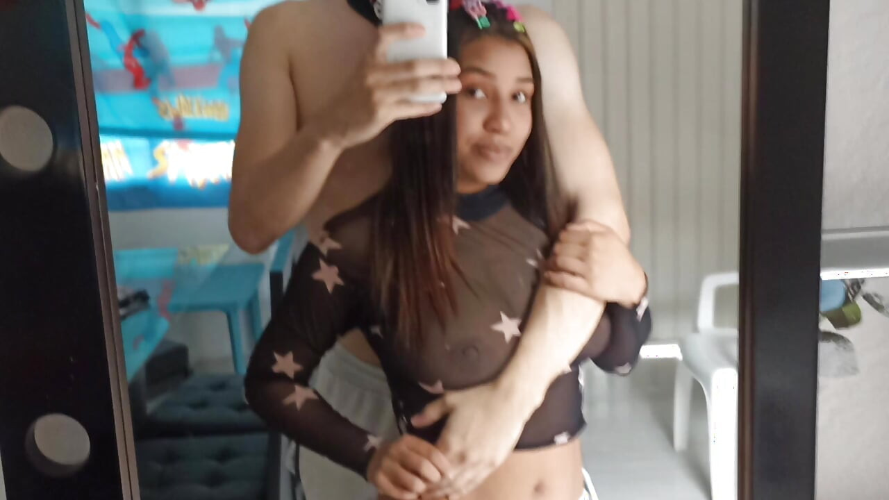 18 year old brunette big saggy tits from New York United States fucking her stepbrother's big dick part 82