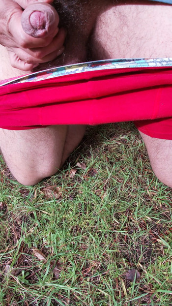Powerful moment from "Ass Up, Balls Swinging - Caught Stroking in the Pines (Part 2)"