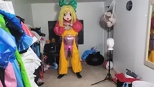 Pvc Jacket porn video – PVC Cosplay Kigurumi Bondage Vibrator Attempt