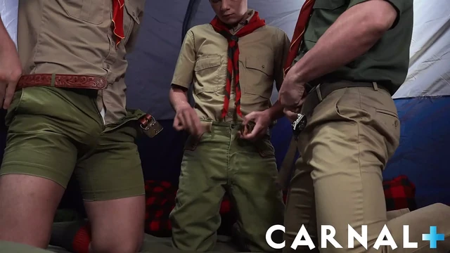 ScoutBoys Twink Logan Cross excited by hot DILFs big dick
