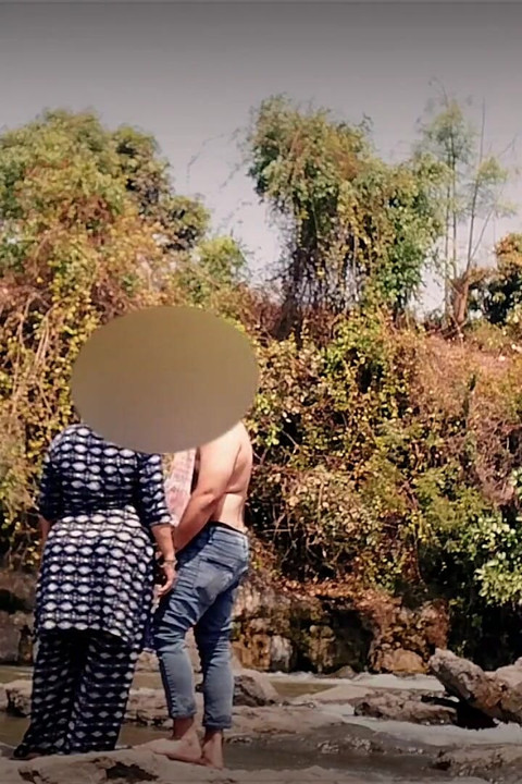 Behind the Waterfall, a Warmth Lies Sex Between Two Lovers.
