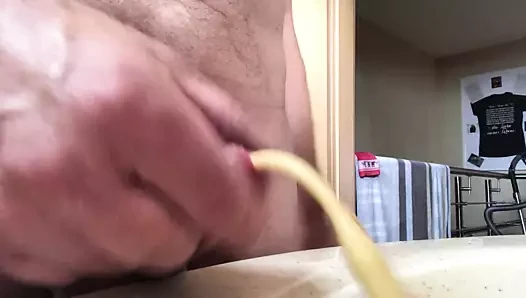 Kateter takın, masturbasyon yapın ve cumshot