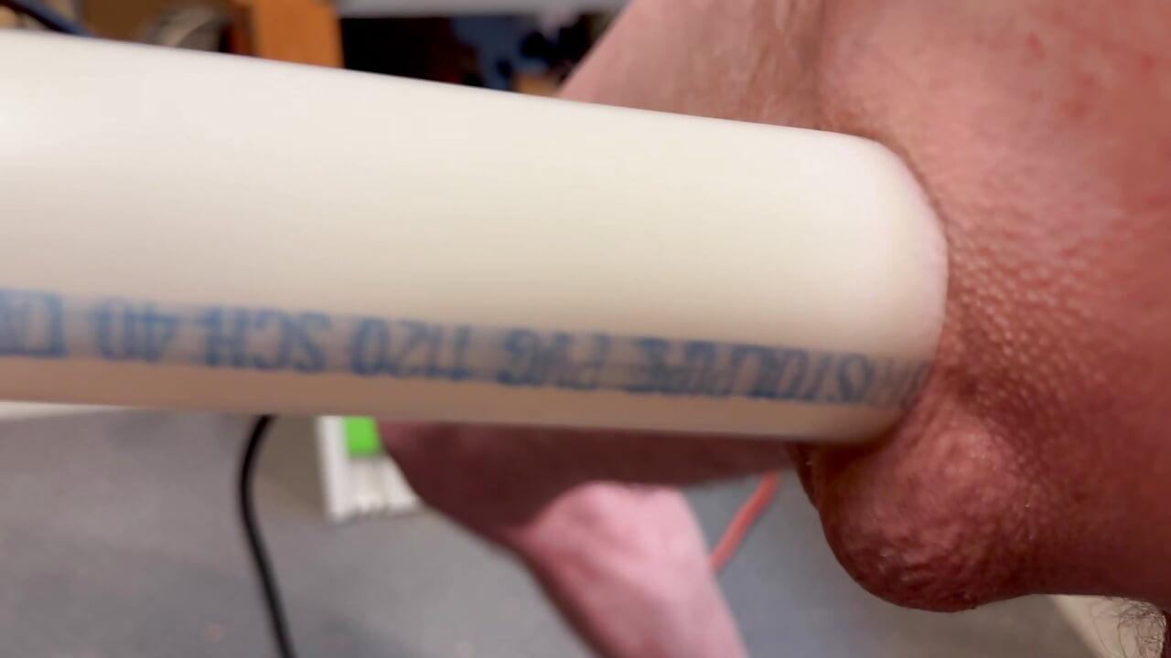 Using saber saw and pipe as a jackoff machine
