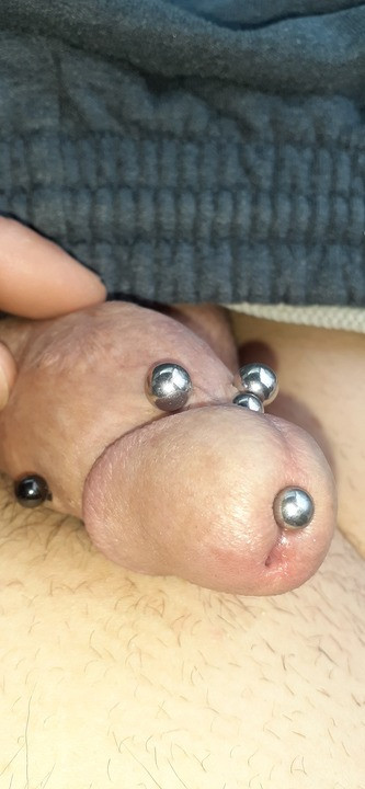 Huge pierced cock, ready4skin