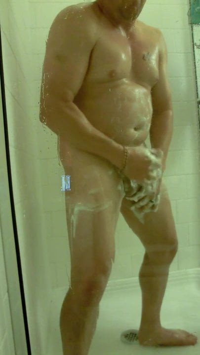 Handsome Step Dad showering