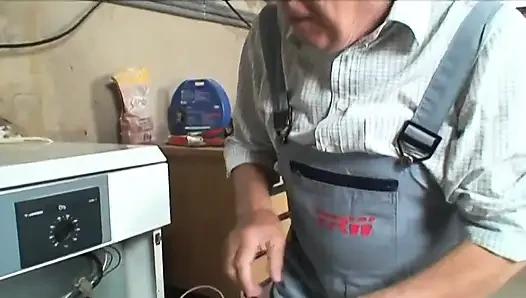 Old pig works overtime to satisfy old wife and sexy teen