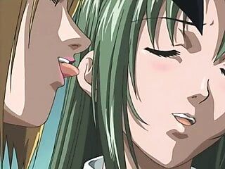 Blonde Witch works her Sexmagic on green haired Student Girl