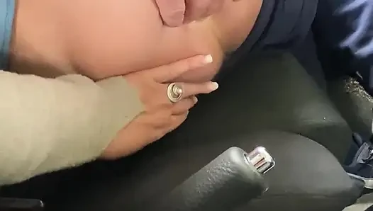 Fingering His Ass in Car
