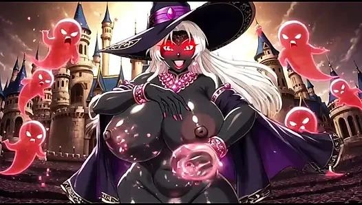 Karanlık büyücü kız şatosunda dans ediyor (ai animasyonu)