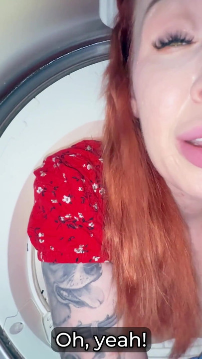 Step Son Fucks Step Mom Stuck in Washer - Hot Creampie Finish