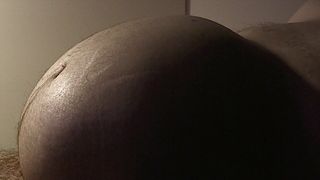 Chub dad belly fetish, cock stroking and puting play in 4k