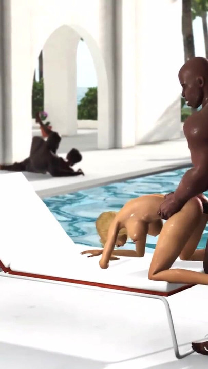 Thrilling moment from "Group sex on the island. Black big guys fuck hot horny girls"