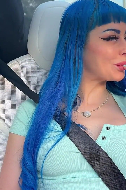Fucking Jewelz Blue in a Tesla!
