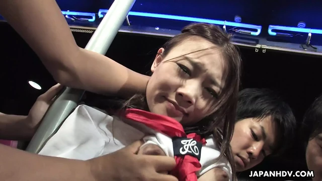 Japanese big tits brunette teen Aoi Yuki had group sex.