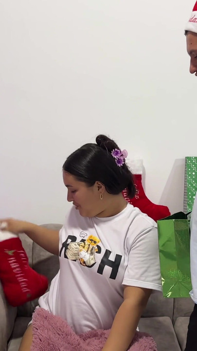 My little stepsister gets horny after receiving my huge cock as a Christmas present, we end up having a hard fuck. | Clip 1