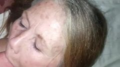 60 year old whore takes facial