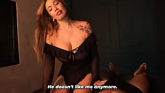 Busty stepmom gets happy after her stepson lends her his big cock