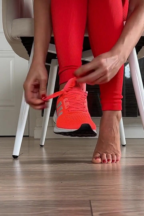 Shoe and Feet Play Under Table