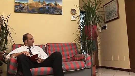 Hot teen sucks a familiar cock